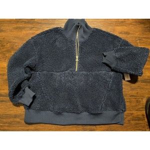 Joy Lab Women's XL Dark Blue Sherpa Pullover Sweater